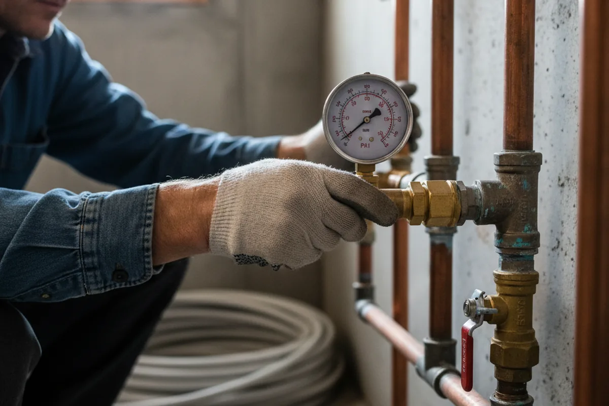 Pressure testing a repaired line during Water Line Repair in Greenback